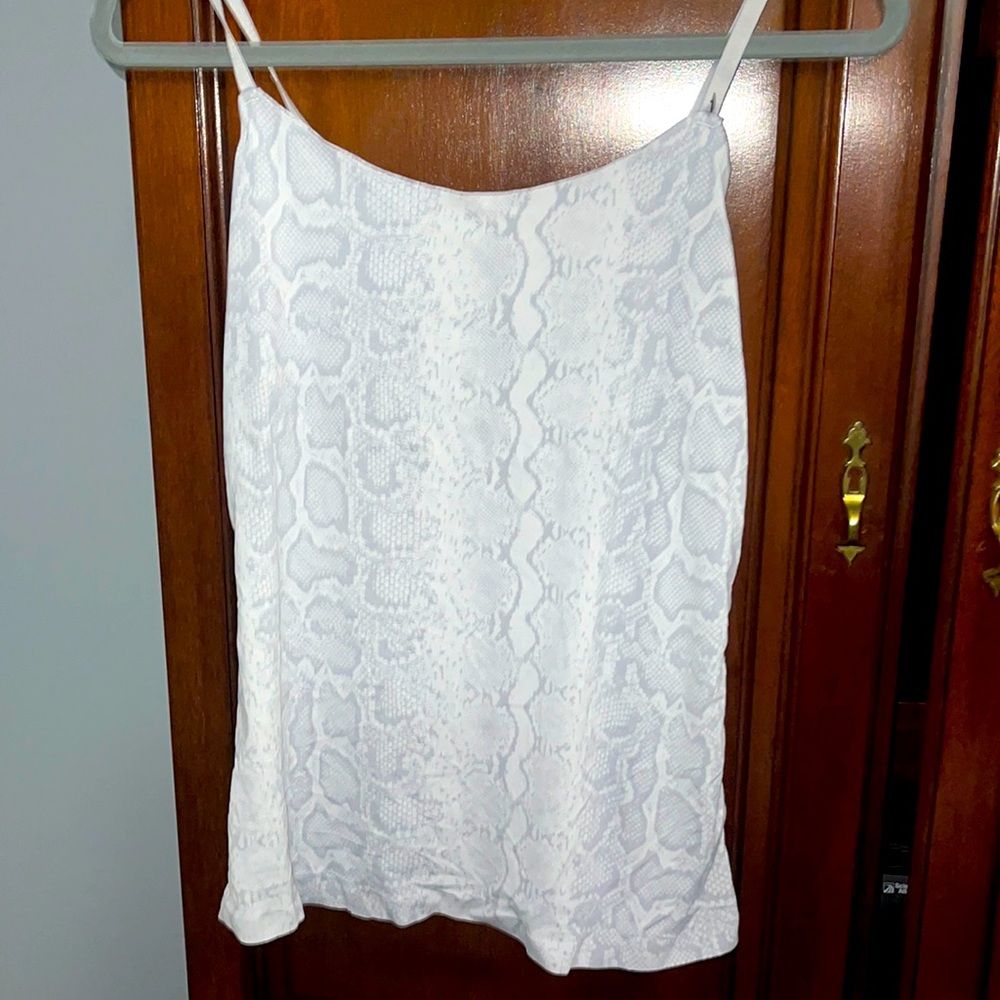 Gray snake skin nylon tank top with adjustable straps
